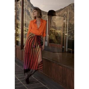 Zara Printed Knotted Skirt - Size Medium